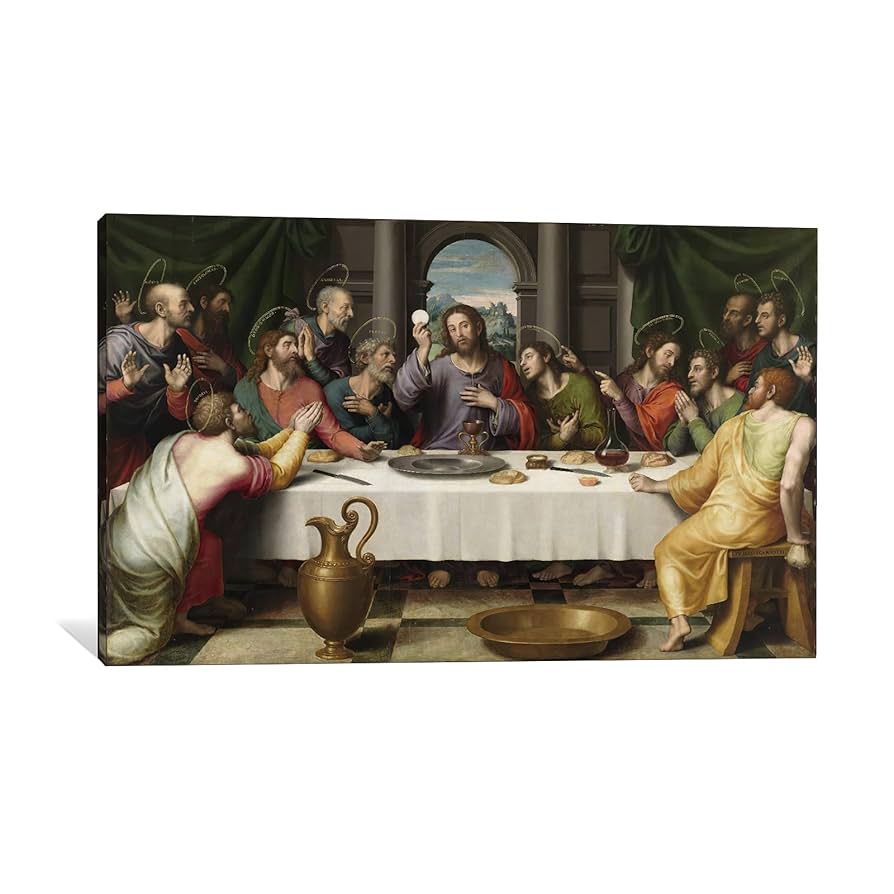 Amazon.co.jp: 最後の晩餐絵画 - 最後の晩餐 キャンバス壁アート